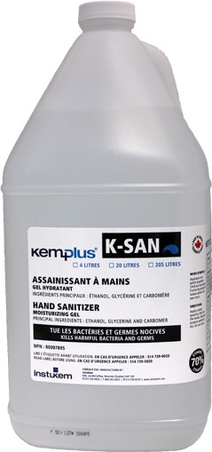 Alcohol-Based Moisturizing Hand Gel Sanitizer K-San #EM00KSAN04L