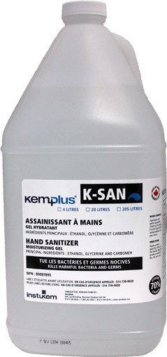 Désinfectant en gel hydratant pour les mains à base d'alcool K-San #EM00KSAN04L Désinfectant en gel hydratant pour les mains à base d'alcool K-San #EM00KSAN04L