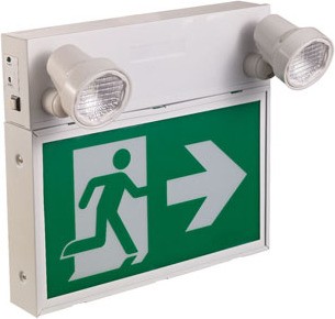 LED Emergency Lighting - Running Man Sign with Double Head #AIRM2EM125W