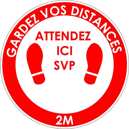 Floor Stickers GARDEZ VOS DISTANCES #CV0COLLANT2 Floor Stickers GARDEZ VOS DISTANCES #CV0COLLANT2