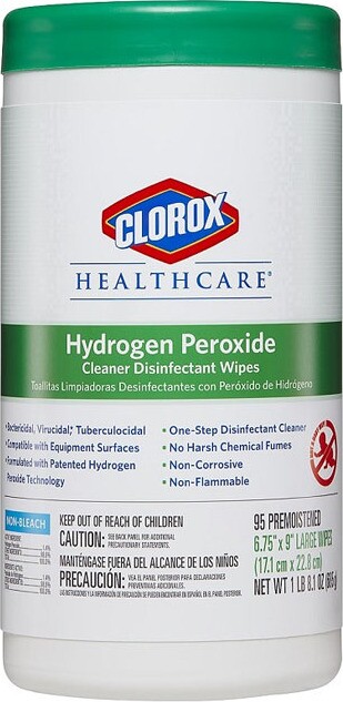 CLOROX HEALTHCARE Lingettes désinfectantes au peroxyde d'hydrogène #CL030824000