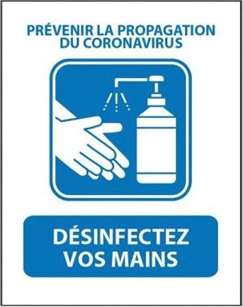 Pancarte "Désinfectez vos mains" pour station de distribution #DP007900969 Pancarte "Désinfectez vos mains" pour station de distribution #DP007900969