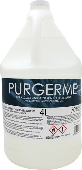 Gel alcool antibactérien pour les mains PURGERME #CVPURGERM4L Gel alcool antibactérien pour les mains PURGERME #CVPURGERM4L