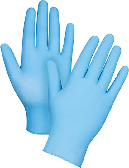 Blue Nitrile Gloves Powder Free #CV147NIT100