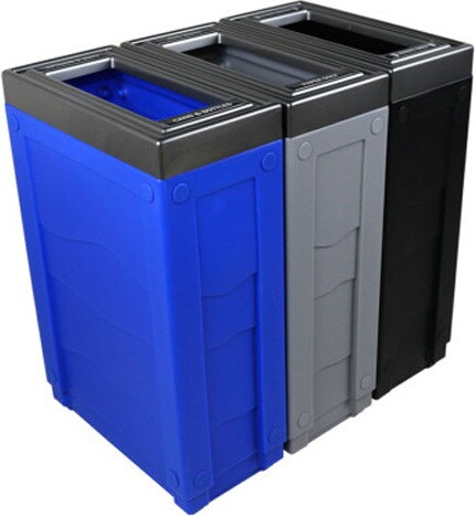 EVOLVE Station de recyclage pour déchets, canettes et papiers 69 gal #BU101287000