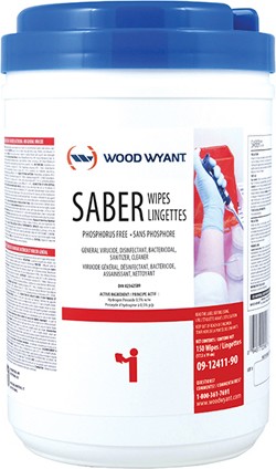SABER Disinfecting Wipes, 150 wipes/ pack #CV300400150