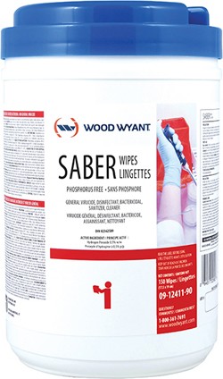 SABER Lingettes désinfectantes, 150 lingettes / paquet #CV300400150