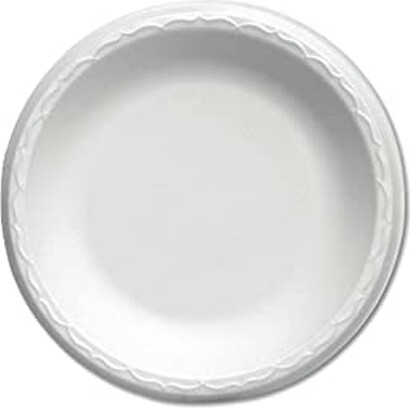 Assiette ronde en polystyrène blanc #EM080900000 Assiette ronde en polystyrène blanc #EM080900000