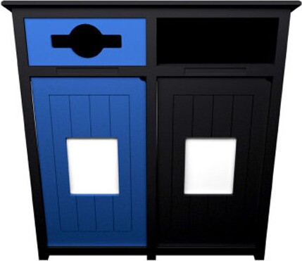 AURA Outdoor Double Recycling Station 64 Gal #BU104685000