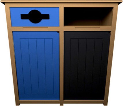 AURA Mixed Recycling Station Cedar 64 Gal #BU104686000 AURA Mixed Recycling Station Cedar 64 Gal #BU104686000