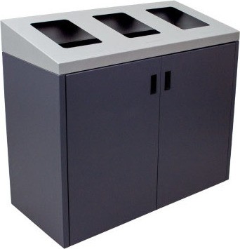 Poubelle inclinée intérieure triple grise SUMMIT 96 gal #BU105181000 Poubelle inclinée intérieure triple grise SUMMIT 96 gal #BU105181000