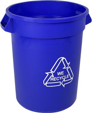 TRC Blue We Recycle with Mobius Loop Container, 32 gal #BU103595000