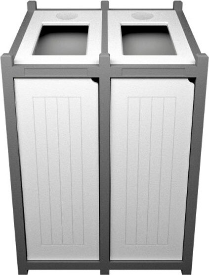 VENTURE White Double Recycling Station 46 Gal #BU104681000