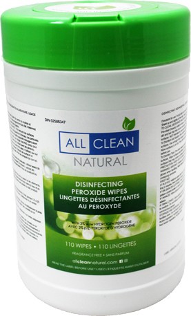 Lingettes désinfectantes ALL CLEAN NATURAL, 110 lingettes / paquet #CV0ALLCLEAN