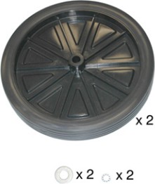 Ensemble de roues 12" pour les poubelles 9W71 Rubbermaid #PR9W71L2BLA Ensemble de roues 12" pour les poubelles 9W71 Rubbermaid #PR9W71L2BLA