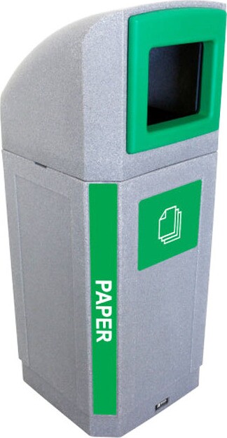 OCTO Poubelle extérieure pour le recyclage du papier 32 gal #BU104442000