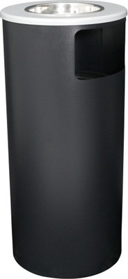 Poubelle simple noire avec cendrier cylindre Spectrum, 15 gal #BU104175000