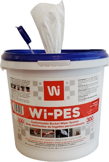 Lingettes sèches en rouleau avec un seau #WIHX45WB000 Lingettes sèches en rouleau avec un seau #WIHX45WB000