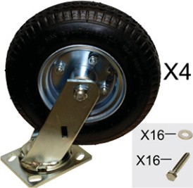 Roulettes pneumatiques pivotantes et fixes 8" Rubbermaid 4436M1 #PR4436M1000 Roulettes pneumatiques pivotantes et fixes 8" Rubbermaid 4436M1 #PR4436M1000