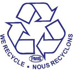 Enseigne "We recycle" - "Nous recyclons" 5" Rond #WH000001000