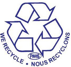 Enseigne "We recycle" - "Nous recyclons" 5" Rond #WH000001000 Enseigne "We recycle" - "Nous recyclons" 5" Rond #WH000001000