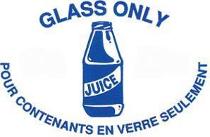 Decal "Glass only" "Pour contenants en verre seulement" #WH000002000