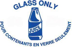 Étiquette "Glass only" "Pour contenants en verre seulement" #WH000002000 Étiquette "Glass only" "Pour contenants en verre seulement" #WH000002000