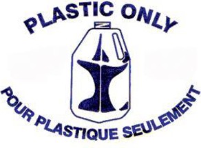 Étiquette "Plastic Only" "Pour plastique seulement" #WH000003000 Étiquette "Plastic Only" "Pour plastique seulement" #WH000003000