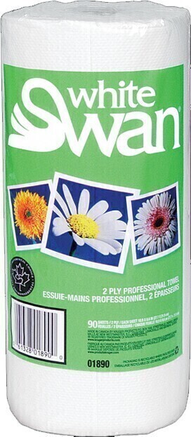 01890 White Swan Roll Paper Towels, 24 x 90 Sheets #EM290021100