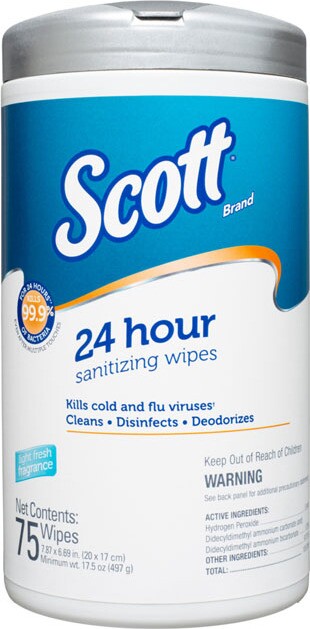 SCOTT 53686 Lingettes désinfectantes 24 heures #KC053686000
