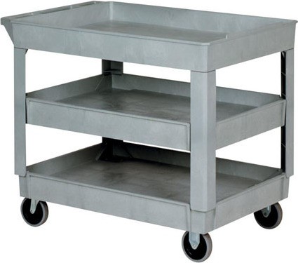 Chariot utilitaire robuste à 3 tablettes #WH005805GRI Chariot utilitaire robuste à 3 tablettes #WH005805GRI