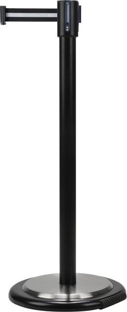 Free-Standing Crowd Control Black Barrier with Wheels #TQSDN332000