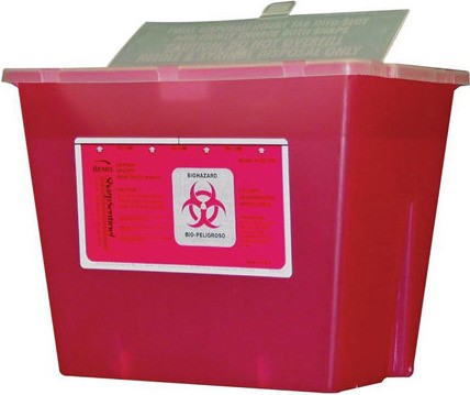 Wall-Mounted Red Medical Container for Sharps #WH007352000