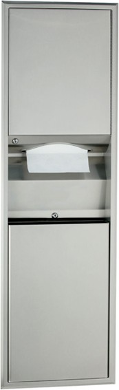 Recessed Convertible Paper Towel Dispenser/Waste Receptacle B-3940 #BO003940000