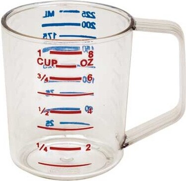Tasse à mesurer en plastique clair, 8 oz #ALCAM25MCCN Tasse à mesurer en plastique clair, 8 oz #ALCAM25MCCN