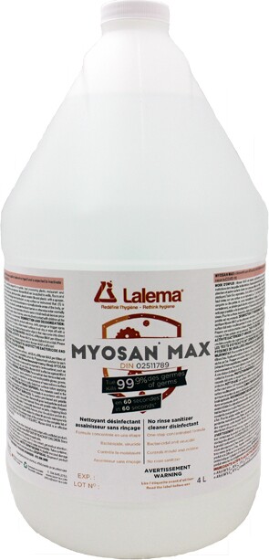 No Rinse Sanitizer Cleaner Disinfectant MYOSAN MAX #LM0061504.0