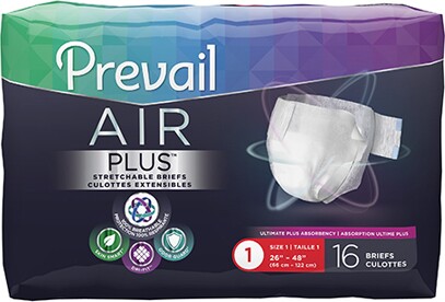 Incontinence Briefs Unisex Prevail Air Plus #DLBNG013CAS Incontinence Briefs Unisex Prevail Air Plus #DLBNG013CAS
