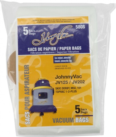580S Paper Bags for Vacuum JV125 and JV202 #JV058055000 580S Paper Bags for Vacuum JV125 and JV202 #JV058055000
