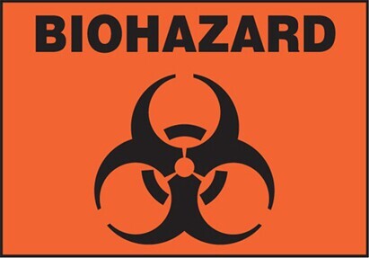Biohazard Safety Label English with Pictogram #TQSGH838000