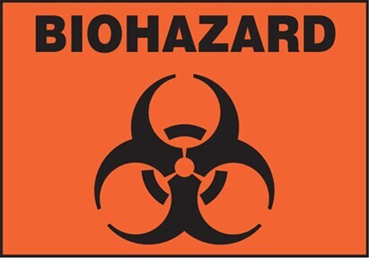 Étiquette danger biologique anglais avec pictogramme #TQSGH838000 Étiquette danger biologique anglais avec pictogramme #TQSGH838000