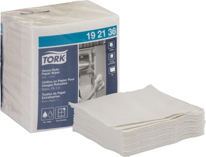 Tork 192136 Chiffons en papier tout usage plié en 4, blanc #SC192136000 Tork 192136 Chiffons en papier tout usage plié en 4, blanc #SC192136000