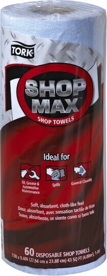 450360 Tork ShopMax Chiffons industriel en rouleau, bleu #SC450360000 450360 Tork ShopMax Chiffons industriel en rouleau, bleu #SC450360000