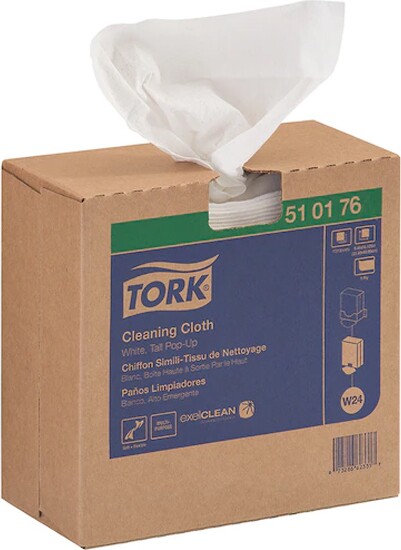 Tork Chiffons de nettoyage en boîte pop-up blanc #SC510176000 Tork Chiffons de nettoyage en boîte pop-up blanc #SC510176000