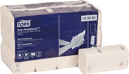 Serviette à mains à déroulement en continue Tork Advanced PeakServe #SC105065000 Serviette à mains à déroulement en continue Tork Advanced PeakServe #SC105065000