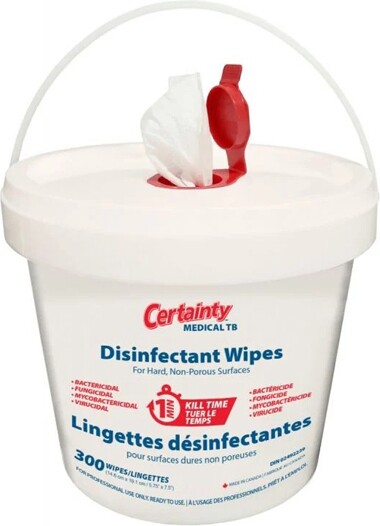Certainty Medical TB, 1 Minute Disinfectant Wipes in a Bucket #IN009230000 Certainty Medical TB, 1 Minute Disinfectant Wipes in a Bucket #IN009230000