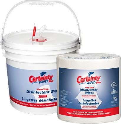 CERTAINTY PLUS Lingettes désinfectantes sèches avec seau #IN0TR99B000 CERTAINTY PLUS Lingettes désinfectantes sèches avec seau #IN0TR99B000