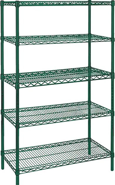 Wire Shelving, 5 Tiers, 60 lb #TQ0RN109000