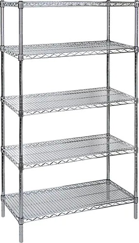 Étagères robustes en treillis chromaté, Tiers 5, 800 lbs/tablette #TQ0RL450000 Étagères robustes en treillis chromaté, Tiers 5, 800 lbs/tablette #TQ0RL450000