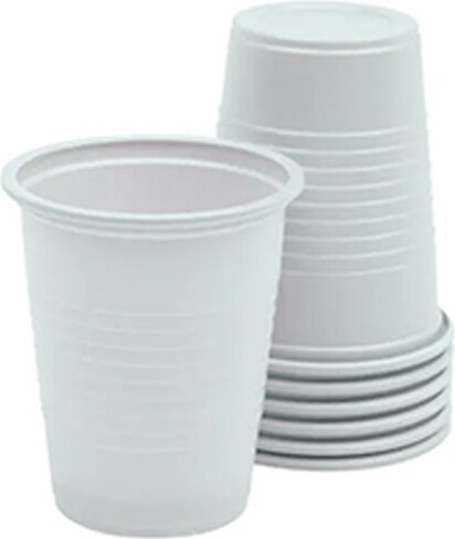 White Flat Plastic Cup #EMGPGT00600