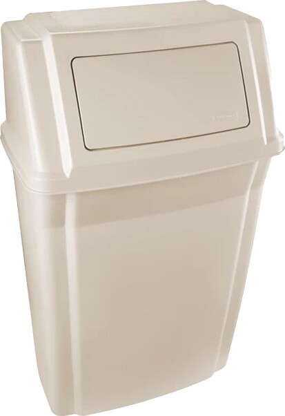 7822 Beige Plastic Wall Mounted Waste Receptacle 15 Gal #RB007822BEI